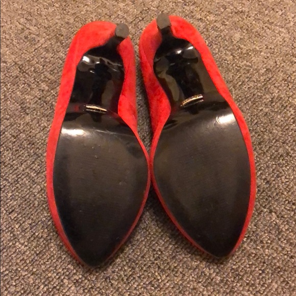 Buffalo London Heels Red Suede - Picture 3 of 4